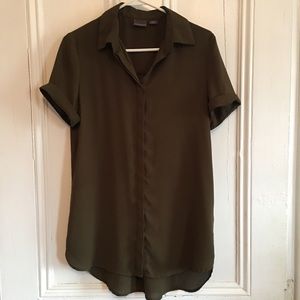 COVINGTON forest green button down tunic